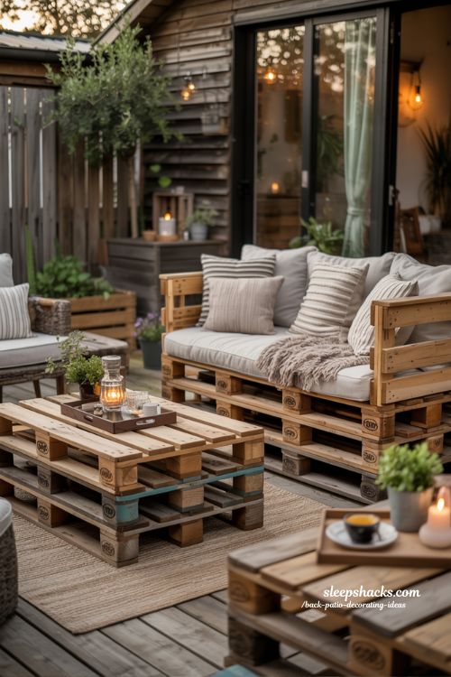 Budget-Friendly Pallet Furniture Patio Ideas for Rustic Charm
