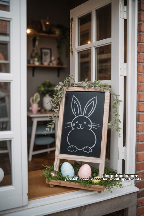Bunny Chalkboard Sign Easter Decor For Small Apartments