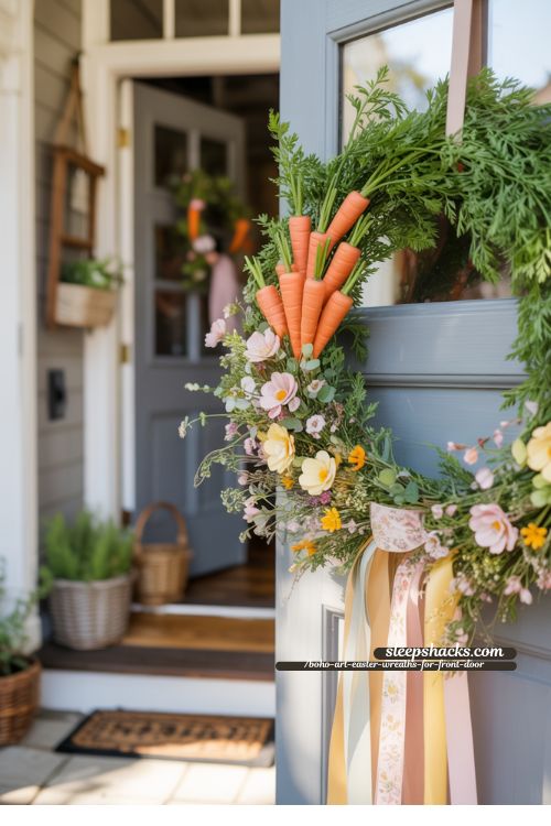 Carrot Arch Boho Easter Wreath Front Porch Decor