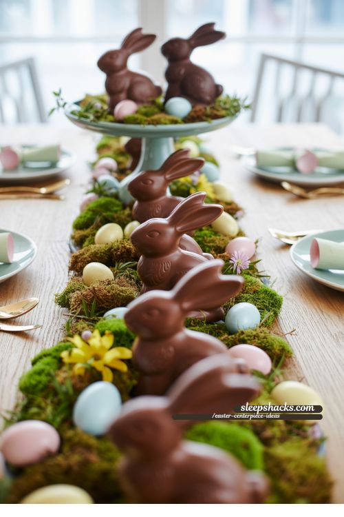 Chocolate Bunny Easter Table Display