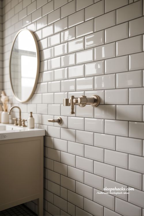 Classic White Subway Tile Bathroom Backsplash Ideas
