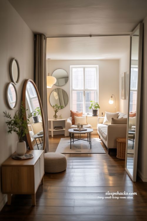 Clever Mirror Placement for Very Small Living Rooms