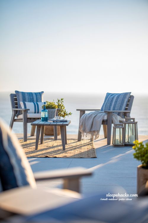 Coastal Blue Small Patio Ideas Breezy Outdoor Retreat