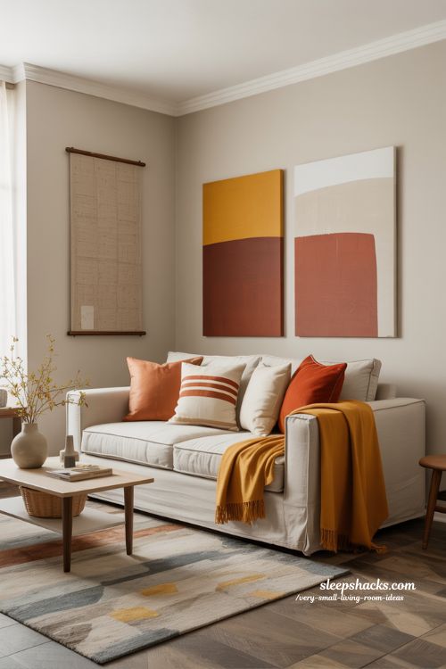 Color Accent Ideas for Very Small Living Rooms
