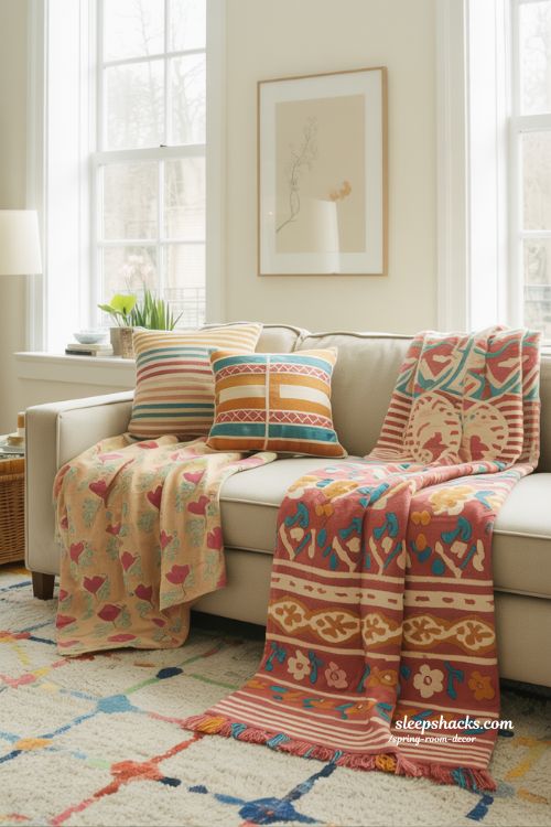 Colorful Spring Room Decor with Bold Patterns