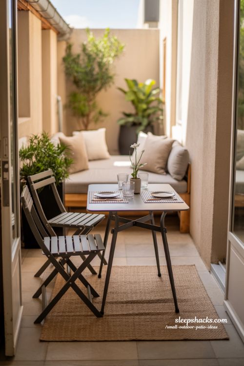 Compact Patio Dining Area Small Outdoor Entertaining Ideas