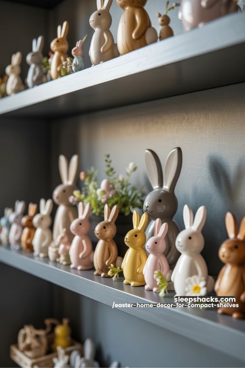 Compact Shelf Bunny Parade for Small Easter Displays