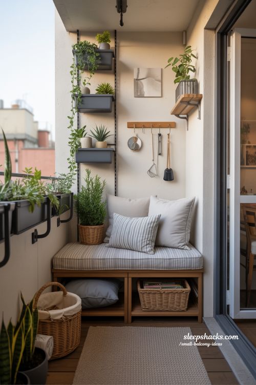 Compact Storage Solutions Small Balcony