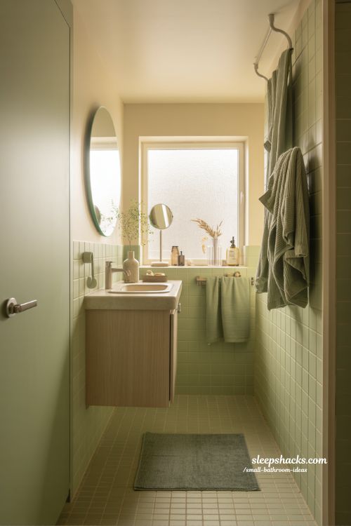 Coordinated Color Accents for Small Bathrooms