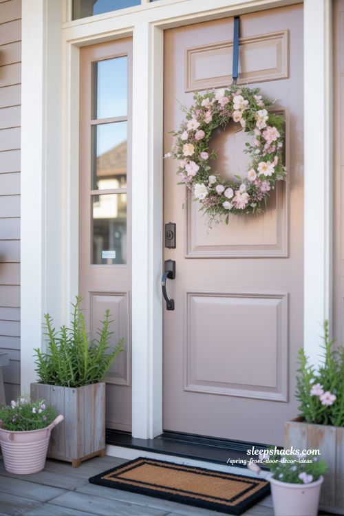 Coordinated Spring Front Door Decor Ideas for a Connected Entryway