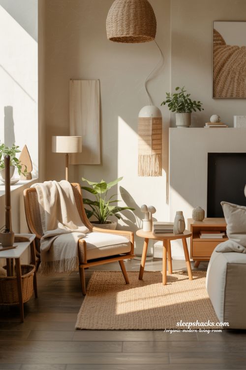 Cozy Reading Nook Organic Modern Living Room
