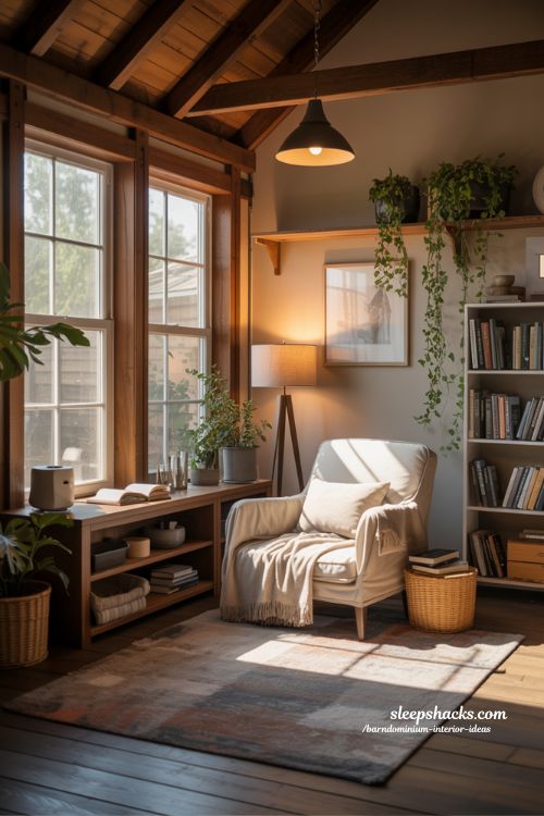 Cozy Reading and Relaxation Nook Barndominium Interior