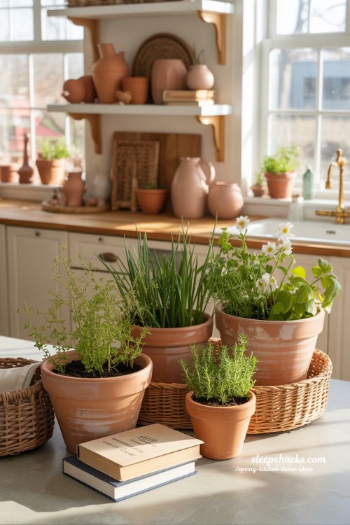 Cozy Spring Kitchen Styling with Terra Cotta Accents