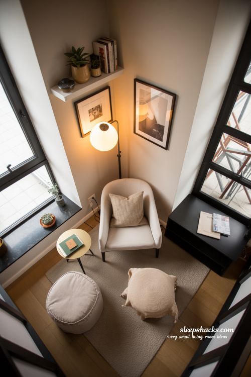 Cozy and Functional Corner Seating for Very Small Living Rooms