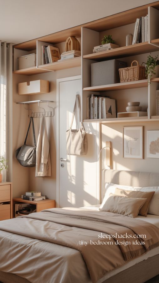 Creative Wall-Mounted Storage for Tiny Bedrooms That Save Space