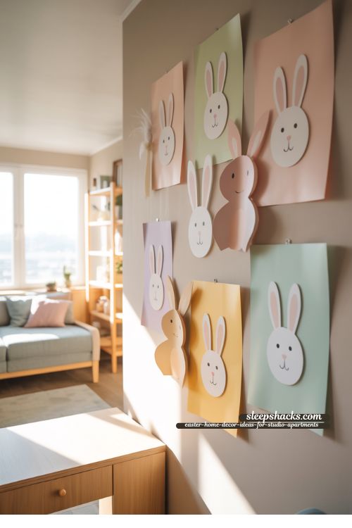 DIY Bunny Wall Art Easter Decor for Studio Apartments