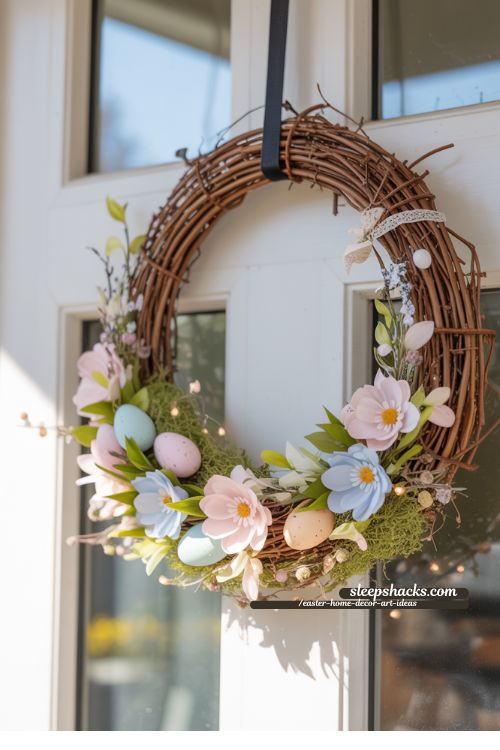 DIY Easter Wreath with Flowers