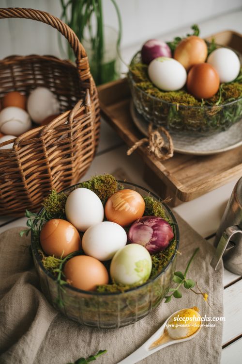 DIY Grocery Eggs for Rustic and Natural Spring Easter Decor