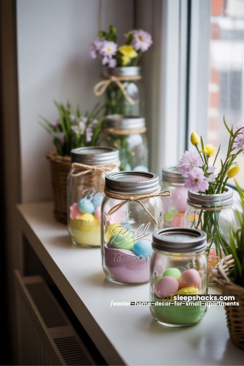 DIY Mason Jar Easter Decor For Small Apartments
