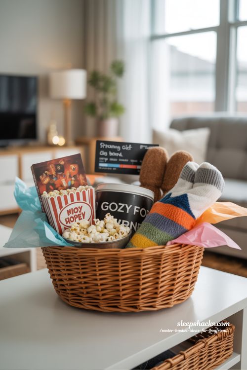 DIY Movie Night Easter Basket Cozy Personalized Gift for Him