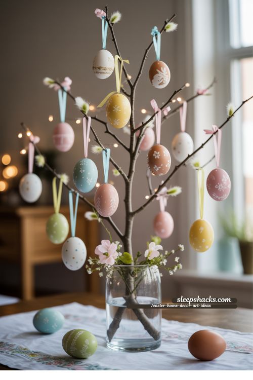 DIY Painted Egg Tree Easter Display