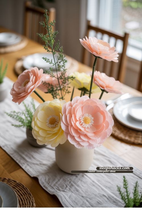 DIY Paper Flower Easter Centerpiece
