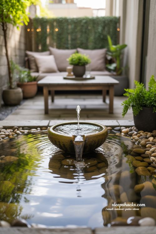 DIY Water Feature Small Patio Relaxing Outdoor Design