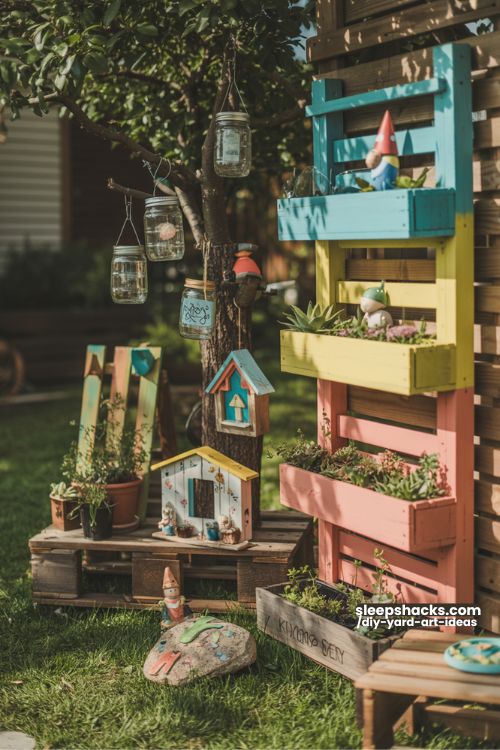 DIY Yard Art Ideas Upcycled Garden Decor