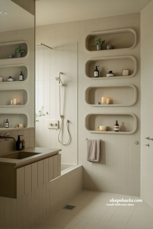 Decorative Recessed Wall Niches for Small Bathrooms