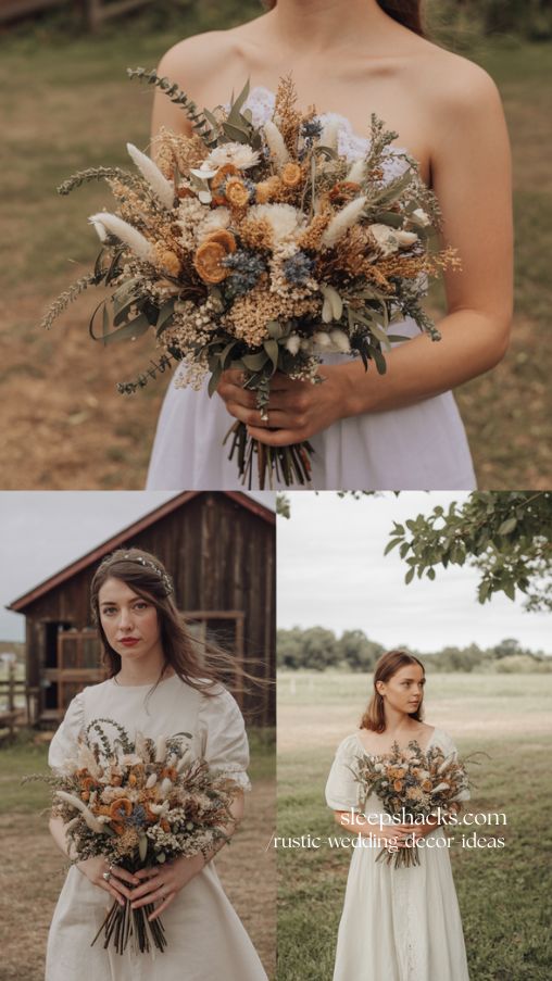 Dried Flower Bouquets for Country Charm