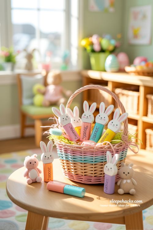 Easter Basket Ideas for Toddlers Bunny Themed Lip Gloss Gift