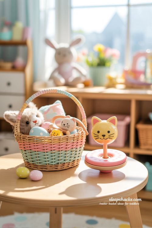 Easter Basket Ideas for Toddlers Cat Donut Wooden Yo-Yo