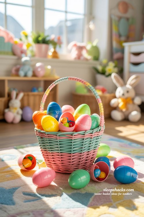 Easter Basket Ideas for Toddlers Colorful Plastic Easter Eggs