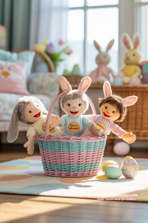 Easter Basket Ideas for Toddlers Rabbit Hand Puppets