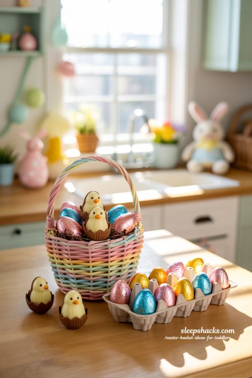Easter Basket Ideas for Toddlers Surprise Chocolate Chicks Treat