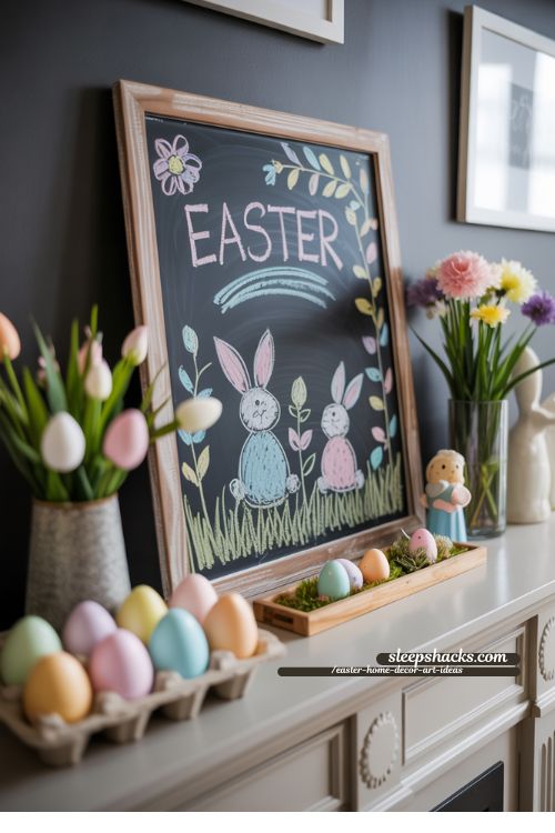 Easter Chalkboard Art Display