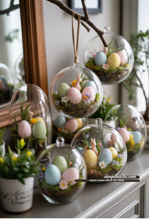 Easter Egg Terrariums Table Display