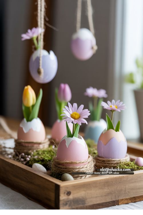 Easter Eggshell Art Display