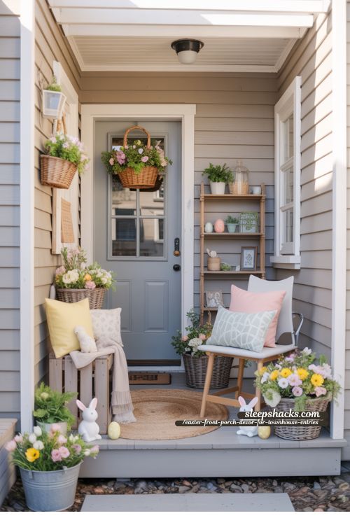 easter-front-porch-decor-for-townhouse-entries