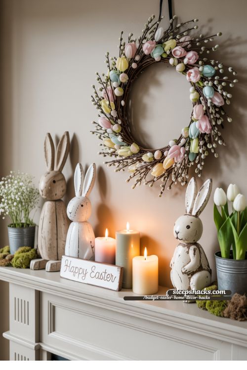 Easter Mantel Magic Budget-Friendly Layered Decor Ideas