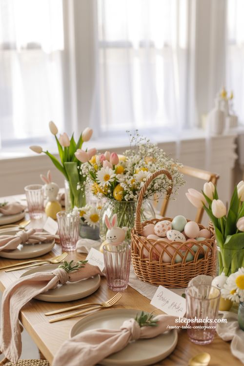 Easter Table Centerpieces Ideas for a Soft Spring Tablescape