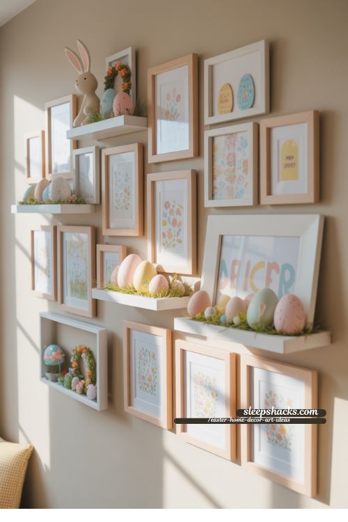 Easter Wall Collage with Pastel Accents