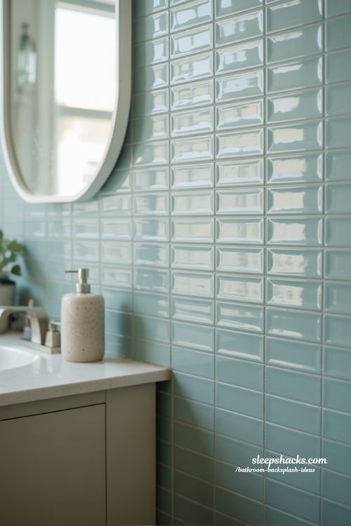 Eco-Friendly Recycled Glass Tile Bathroom Backsplash Ideas
