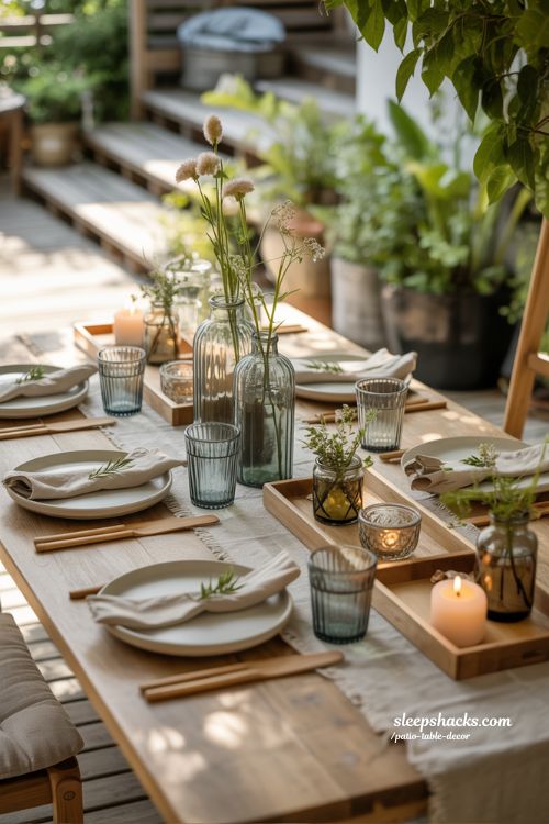 Eco Friendly Sustainable Patio Table Decor With Natural Materials