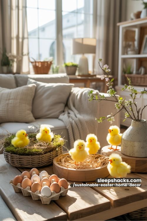 Egg Carton Chick Easter Crafts for Sustainable Family Decor