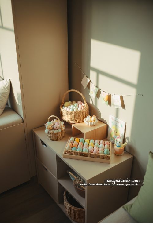 Egg Hunt Essentials Corner Easter Decor for Studio Apartments