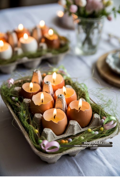 Eggshell Candle Centerpieces for Cozy Easter Tables