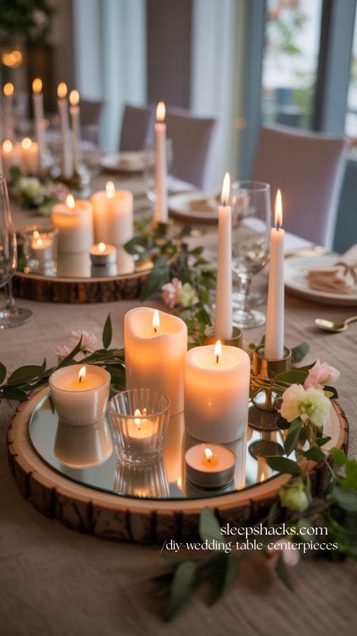 Elegant Candle Cluster Wedding Centerpieces