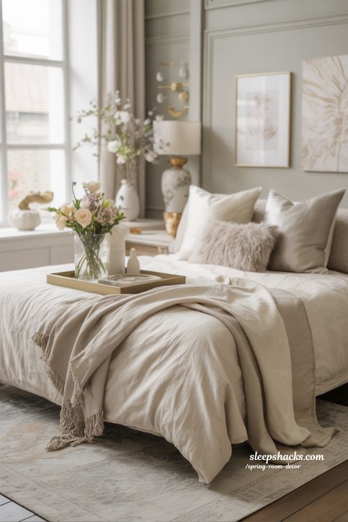 Elegant Spring Room Decor with Neutral Tones