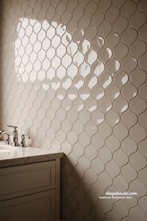 Fish Scale Tile Bathroom Backsplash Ideas for Elegant Texture